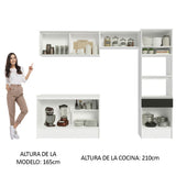 Combo Completo de Cocina 260 cm Blanco/Negro Topazio Madesa 01
