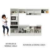 Combo Completo de Cocina 300 cm Blanco/Negro Topazio Madesa 01