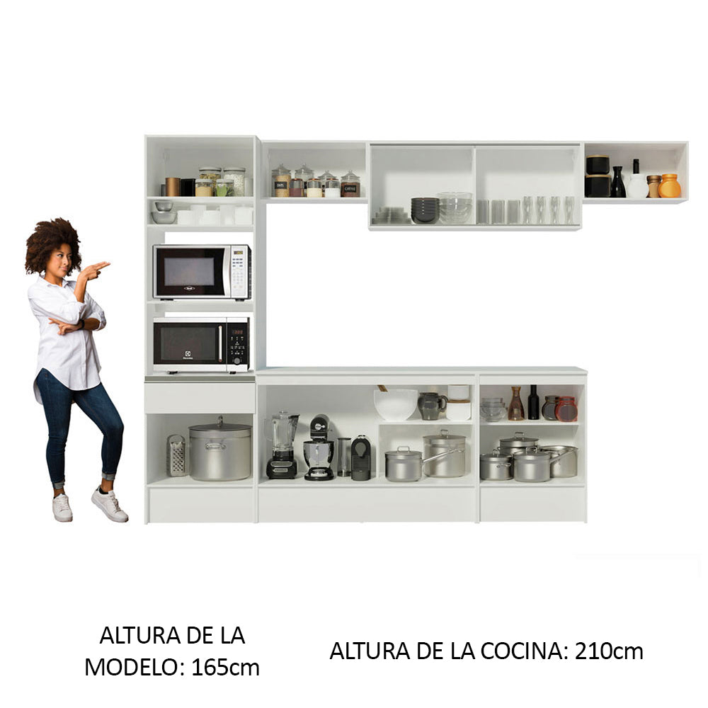 Combo completo de Cocina 300cm Blanco Diamante Madesa 02