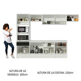 Combo Completo de Cocina 300 cm Blanco/Negro Diamante Madesa 02