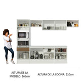 Combo completo de Cocina 300cm Blanco/Marrón Diamante Madesa 02