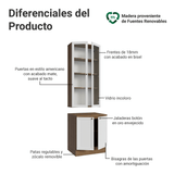 Kit Bajo Mesada + Cristalero 70 cm Vik Marrón/Blanco 01