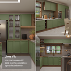 Combo completo de Cocina 270 cm Marrón/Verde Vik Madesa