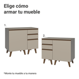 Vanitory 100cm 1 Puerta 3 Gavetas Crema Nice 04