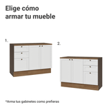 Vanitory 110cm 3 cajones 3 puertas Marrón/Blanco Vik 01