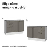 Vanitory 110cm 3 cajones 3 puertas Blanco/Gris Vik 01