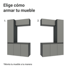 Kit Vanitory y Armarios Altos 120 cm 5 Puertas Gris Nice Madesa