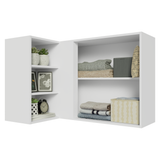 Alacena esquinera para dormitorio 1 Puerta y 3 Nichos Blanco Neo