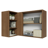 Alacena Esquinera para Dormitorio 1 Puerta y 3 Nichos Marrón Neo Madesa