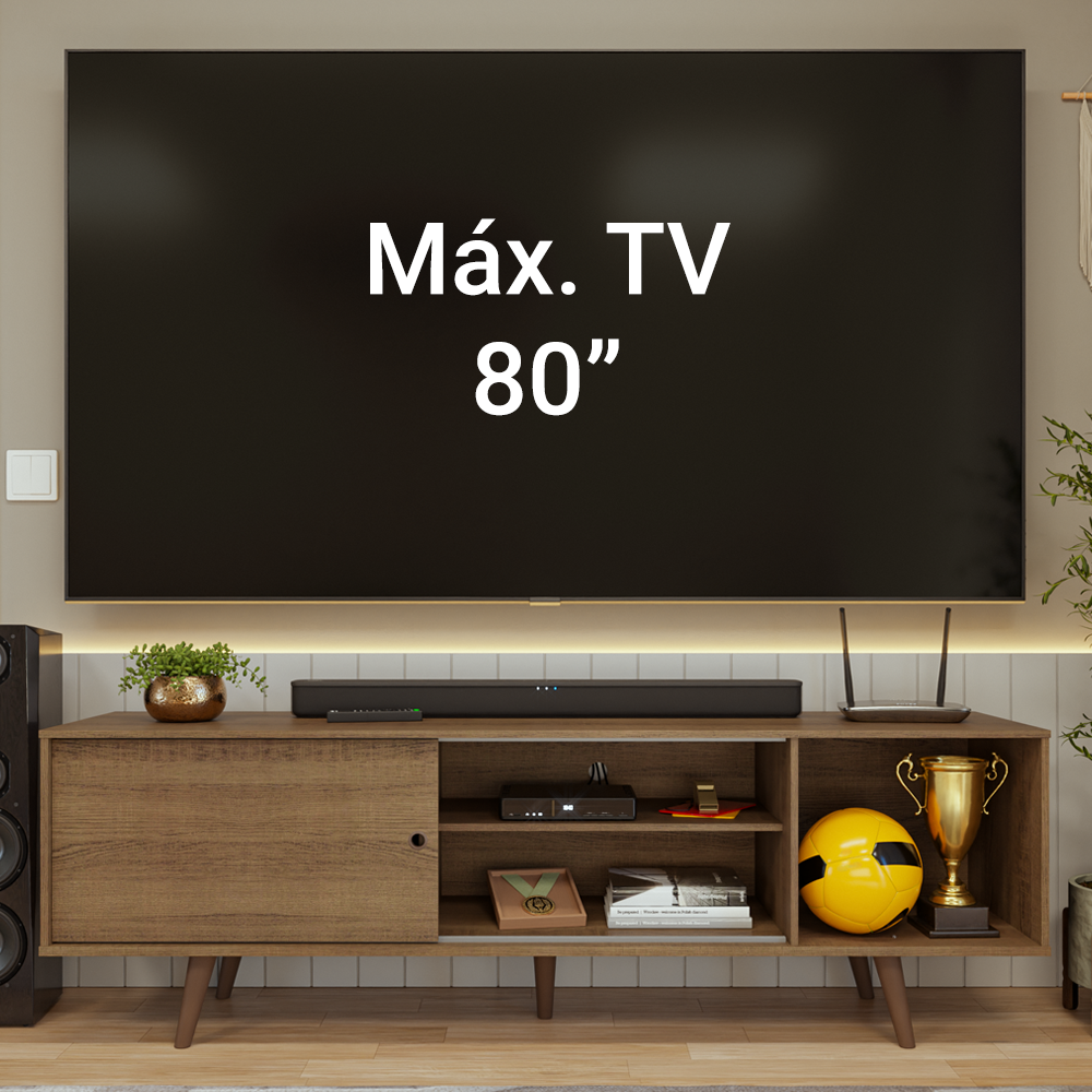 Rack para TV hasta 80 pulgadas 160 cm Con Patas Torino Marrón