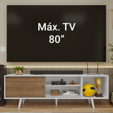 Rack para TV hasta 80 pulgadas, 160 cm, Blanco/Marrón con patas Torino Blanco