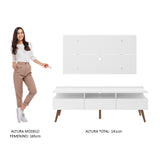 Rack para TV Madesa Londres con Panel de TV hasta 55 Pulgadas Blanco