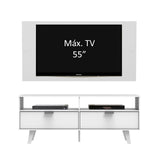 Rack Madesa Oslo con Panel para TV hasta 55 Pulgadas 2 Puetas Blanco