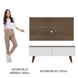 Rack con Panel de TV Le Mans hasta 55 pulgadas, 2 puertas, Blanco/Marrón