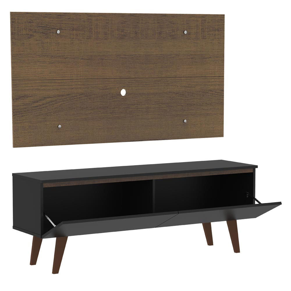 Rack para TV Madesa Le Mans con Panel de TV hasta 55 Pulgadas 2 Puertas Negro/Marrón