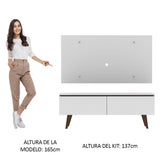 Rack con Panel de TV Le Mans hasta 55 pulgadas, 2 puertas, Blanco