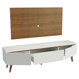 Rack para TV Madesa Reims con Panel de TV hasta 55 Pulgadas 2 Puertas e 1 Cajon Blanco/Marrón