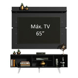 Rack Madesa Dubai con Panel para TV hasta 65 Pulgadas con Patas Negro/Blanco