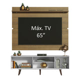 Rack Madesa Dubai con Panel para TV hasta 65 Pulgadas con Patas Blanco/Marrón