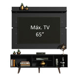 Rack Madesa Dubai con Panel para TV hasta 65 Pulgadas con Patas Negro/Marrón