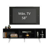 Rack Madesa Dubai con Patas y Panel para TV hasta 58 Pulgadas Negro/Negro