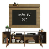 Rack Madesa Cancun con Patas y Panel para TV hasta 65 Pulgadas Marrón