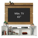 Rack Madesa Cancun con Panel para TV hasta 65 Pulgadas Blanco/Marrón