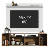 Rack Madesa Cancun con Panel para TV hasta 65 Pulgadas Marrón/Blanco