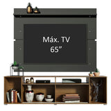 Rack Madesa Cancun con Panel para TV hasta 65 Pulgadas Marrón/Negro