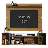 Rack Madesa Cancun con Panel para TV hasta 65 Pulgadas Marrón/Blanco
