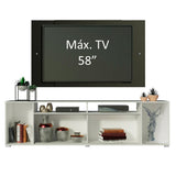 Rack Madesa Cancun con Panel para TV hasta 58 Pulgadas Blanco/Negro