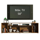 Rack Madesa Cancun con Panel para TV hasta 58 Pulgadas Marrón/Negro