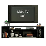 Rack Madesa Cancun con Panel para TV hasta 58 Pulgadas Negro