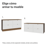 Rack para TV hasta 70 pulgadas, 160cm, 4 cajones, Marrón/Blanco Vik 04