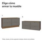 Rack para TV hasta 70 Pulgadas 160 cm 4 Cajones Marrón/Gris Vik Madesa
