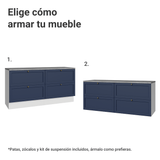 Rack para TV hasta 70 pulgadas, 160cm, 4 cajones, Blanco/Azul Vik 04