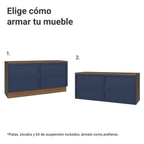 Rack para TV hasta 70 Pulgadas 160 cm 4 Cajones Marrón/Azul Vik Madesa