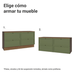Rack para TV hasta 70 Pulgadas 160 cm 4 Cajones Marrón/Verde Vik Madesa