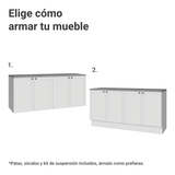 Rack para TV hasta 70 pulgadas + repisas de 160cm, Blanco Vik 05