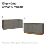 Rack para TV hasta 70 pulgadas + repisas de 160cm, Marrón/Gris Vik 05