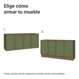Rack hasta 70 pulgadas + repisas de 160cm, Marrón/Verde Vik 05