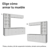 Centros de Entretenimiento con Rack + Cristaleiro 230 cm Blanco Vik Madesa 01
