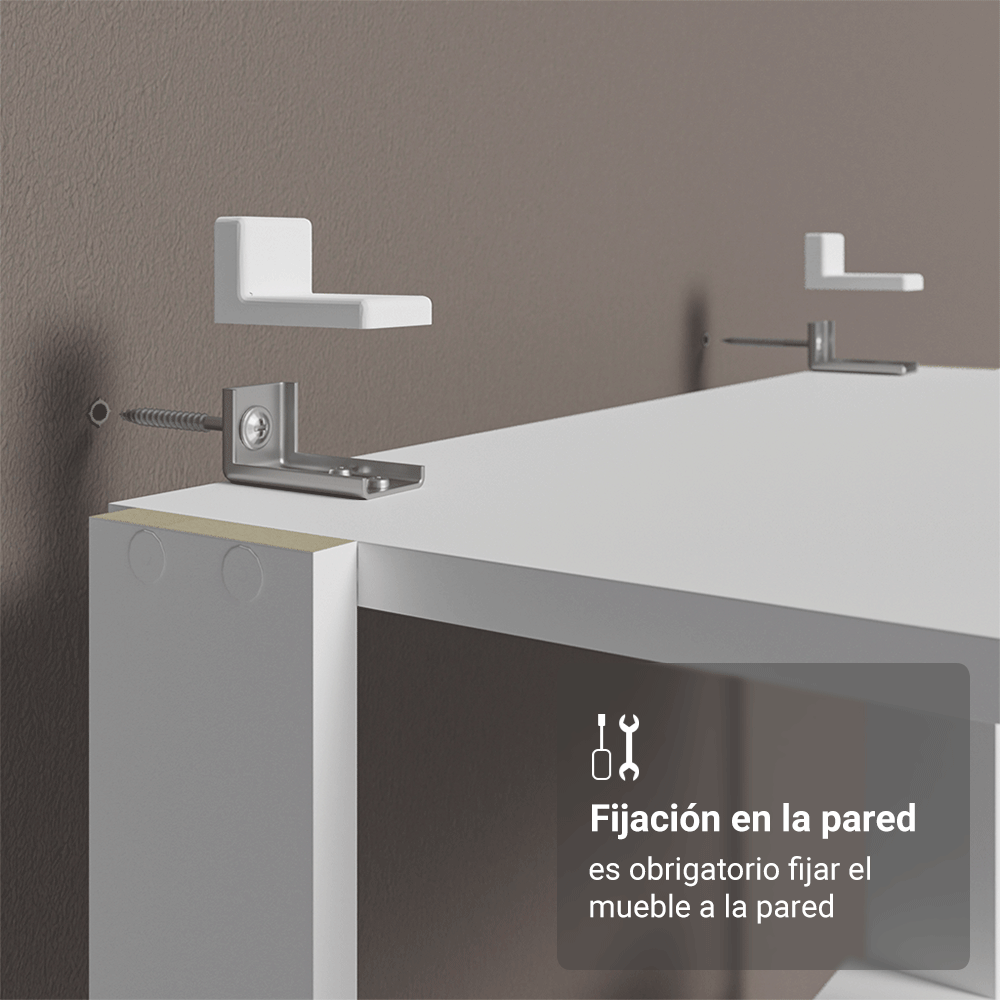 Mueble/Estante de Oficina Multiusos, 59 cm, 5 Baldas, Blanco