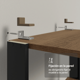 Mueble/Estante de Oficina Multiusos, 59 cm, 5 Estantes, Marrón/Negro