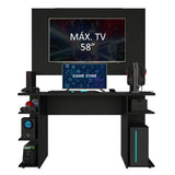 Escritorio Gamer Madesa 9409 con Panel para TV hasta 58 Pulgadas Negro