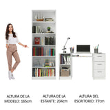 Escritorio Madesa Alaska + Biblioteca 6908 Blanco