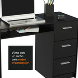 Escritorio Madesa Alaska + Biblioteca 6908 Negro