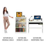 Escritorio Madesa Rubi y Librero Organizador 6907 Blanco