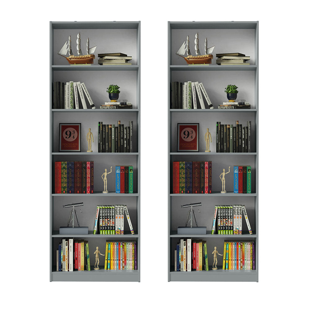 Kit Biblioteca Madesa con 2 Estantes Librero 6908 Gris