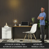 Combo Escritorio/Oficina con Mesa Industrial + Cajonera Marrón/Blanco Madesa